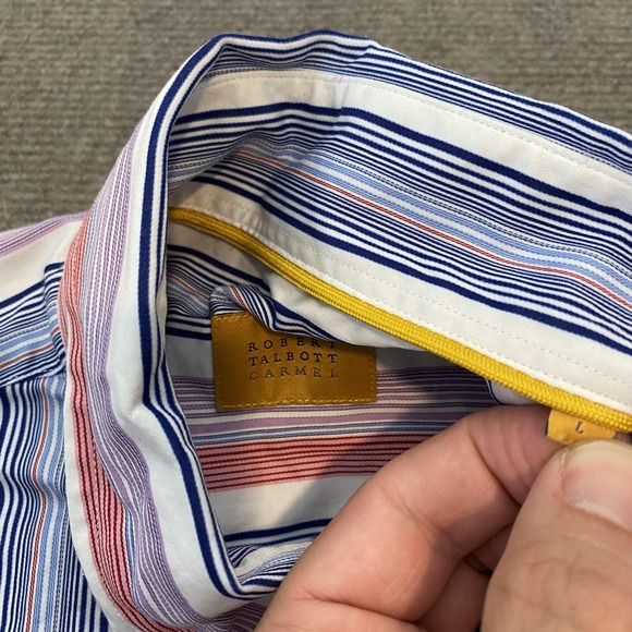 Robert Talbott Carmel Shirt Mens Large Multicolor Striped Button Down Cotton - Picture 4 of 9